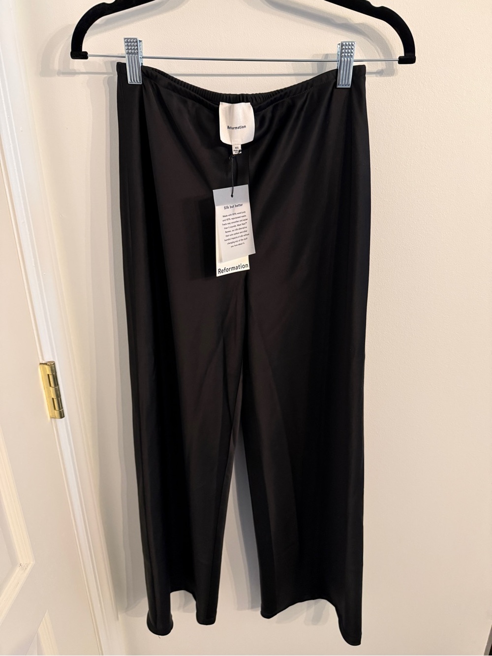 Reformation Gale Satin Mid Rise Bias Pant